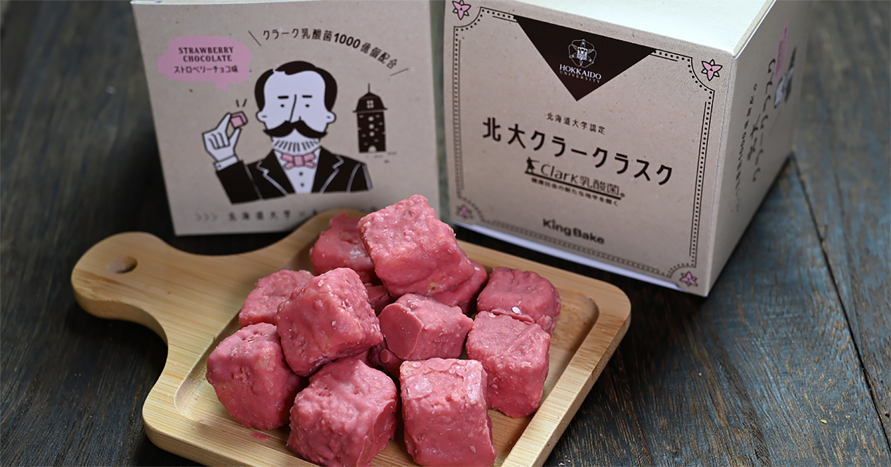 「北大クラークラスク　ストロベリーチョコレート」の商品イメージ